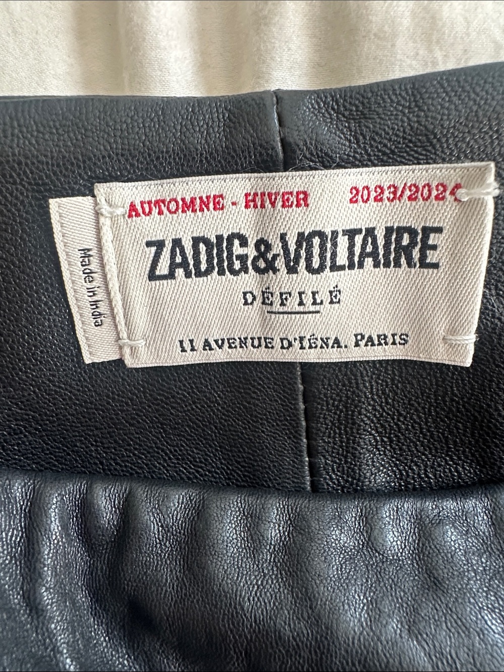 $598 NWT Zadig & Voltaire Black Asymmetric Faux Leather “Junko Cuir Biker” Skirt - Picture 6 of 6